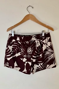 Trina Turk Brown Palm Frond Shorts Selected by The Curatorial Dept.