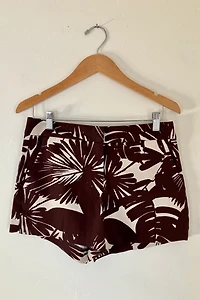 Trina Turk Brown Palm Frond Shorts Selected by The Curatorial Dept.