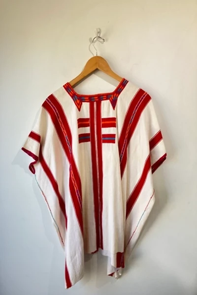 Vintage Red and White Huipil Striped Top Selected by The Curatorial Dept.