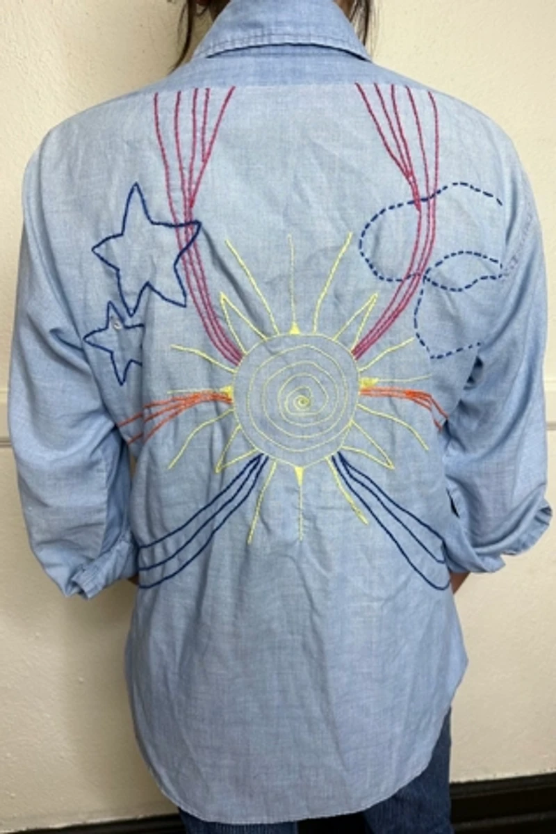 Well Loved 1970s Embroidered Levi Shirt Selected by Cherry