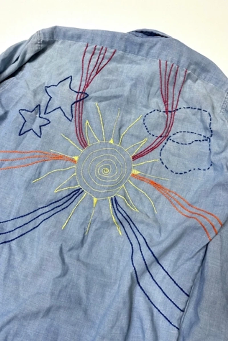 Well Loved 1970s Embroidered Levi Shirt Selected by Cherry