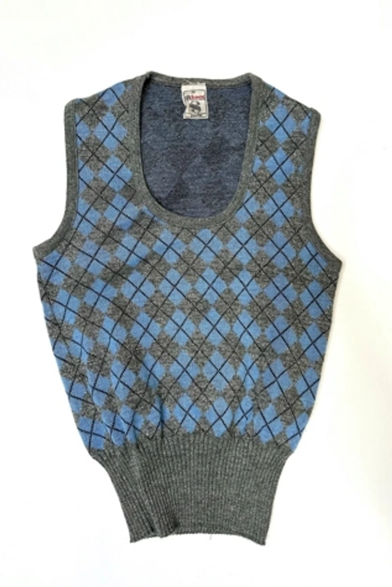 1970s Glitter Argyle Sweater Vest Selected by Cherry