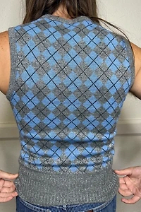 1970s Glitter Argyle Sweater Vest Selected by Cherry