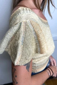 1970s Wearable Art Knit Top Selected by Cherry