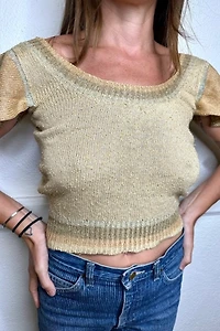 1970s Wearable Art Knit Top Selected by Cherry