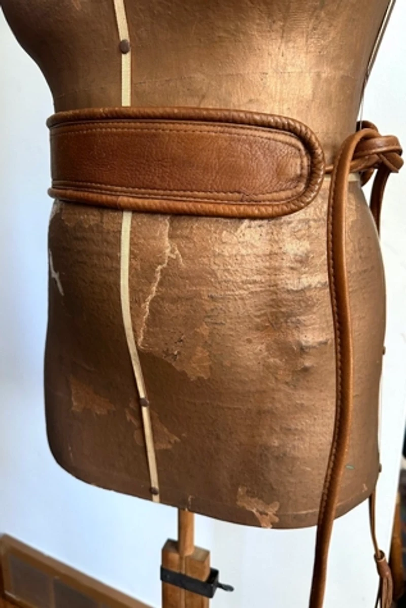 1980s Tan Leather Tassel Belt Selected by Cherry