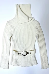 1970s White Mod Sweater Selected by Cherry