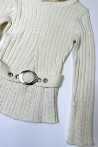 1970s White Mod Sweater Selected by Cherry