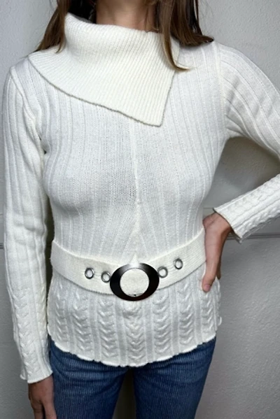 1970s White Mod Sweater Selected by Cherry