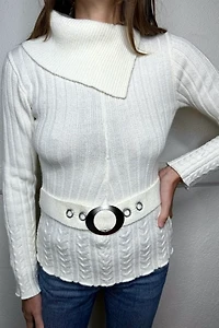 1970s White Mod Sweater Selected by Cherry
