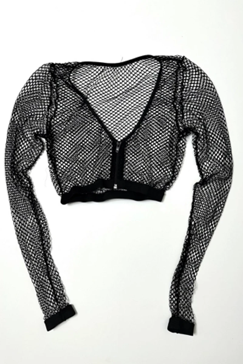 Y2K Cropped Net Jacket Selected by Cherry