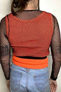 Y2K Cropped Net Jacket Selected by Cherry