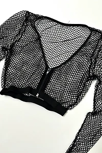 Y2K Cropped Net Jacket Selected by Cherry