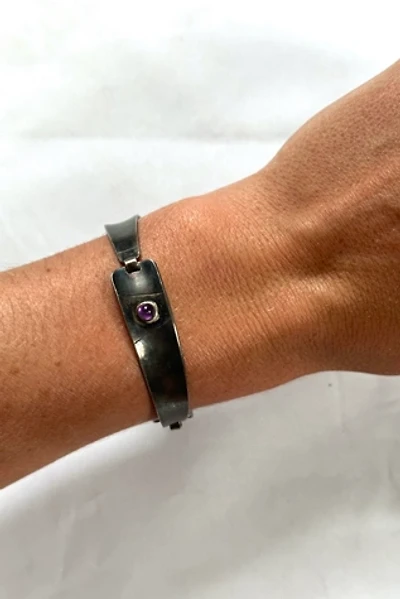 Vintage Silver 3 Link Bracelet with Amethyst Stones Selected by Cherry