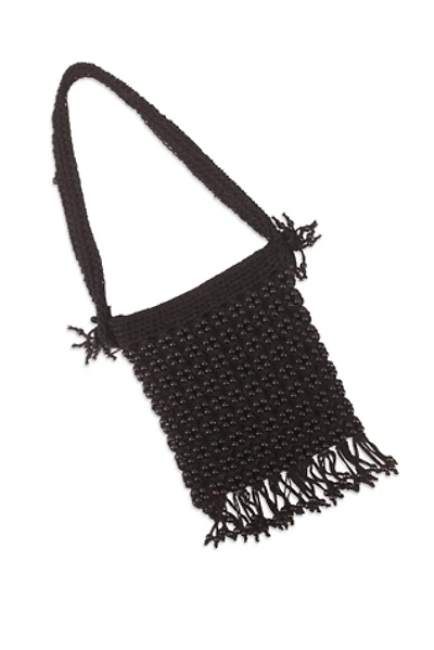 1960s Beaded Black Crochet Shoulder Bag Selected By Ritual Vintage