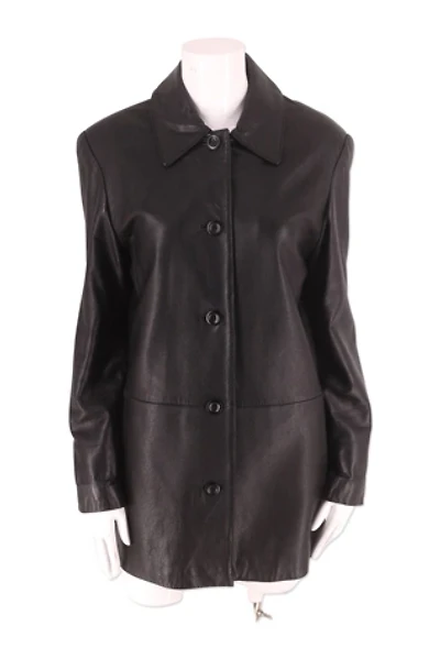 1990s Soft Black Leather Trench Selected By Ritual Vintage