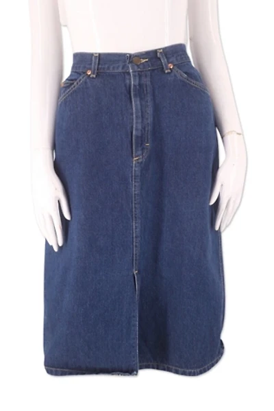 1980s Lee Dark Denim High Waisted Skirt Selected By Ritual Vintage