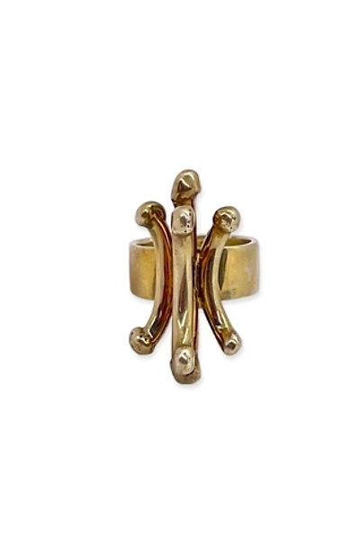 Vintage Mid-Century Brass Abstract Statement Ring Selected by MARMALADE