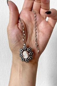 1940s Scandinavian Sterling Silver Floral Cameo Selected by MARMALADE