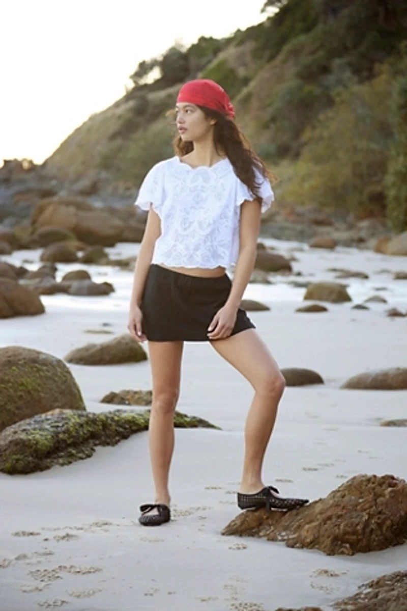 My Little Micro Mini Cotton-Linen Skort