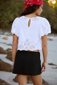 My Little Micro Mini Cotton-Linen Skort