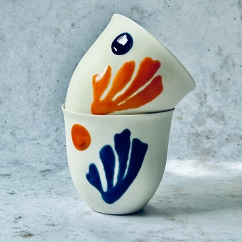 Kaase Atelier Art Series Fine Porcelain Handmade Coral Mug