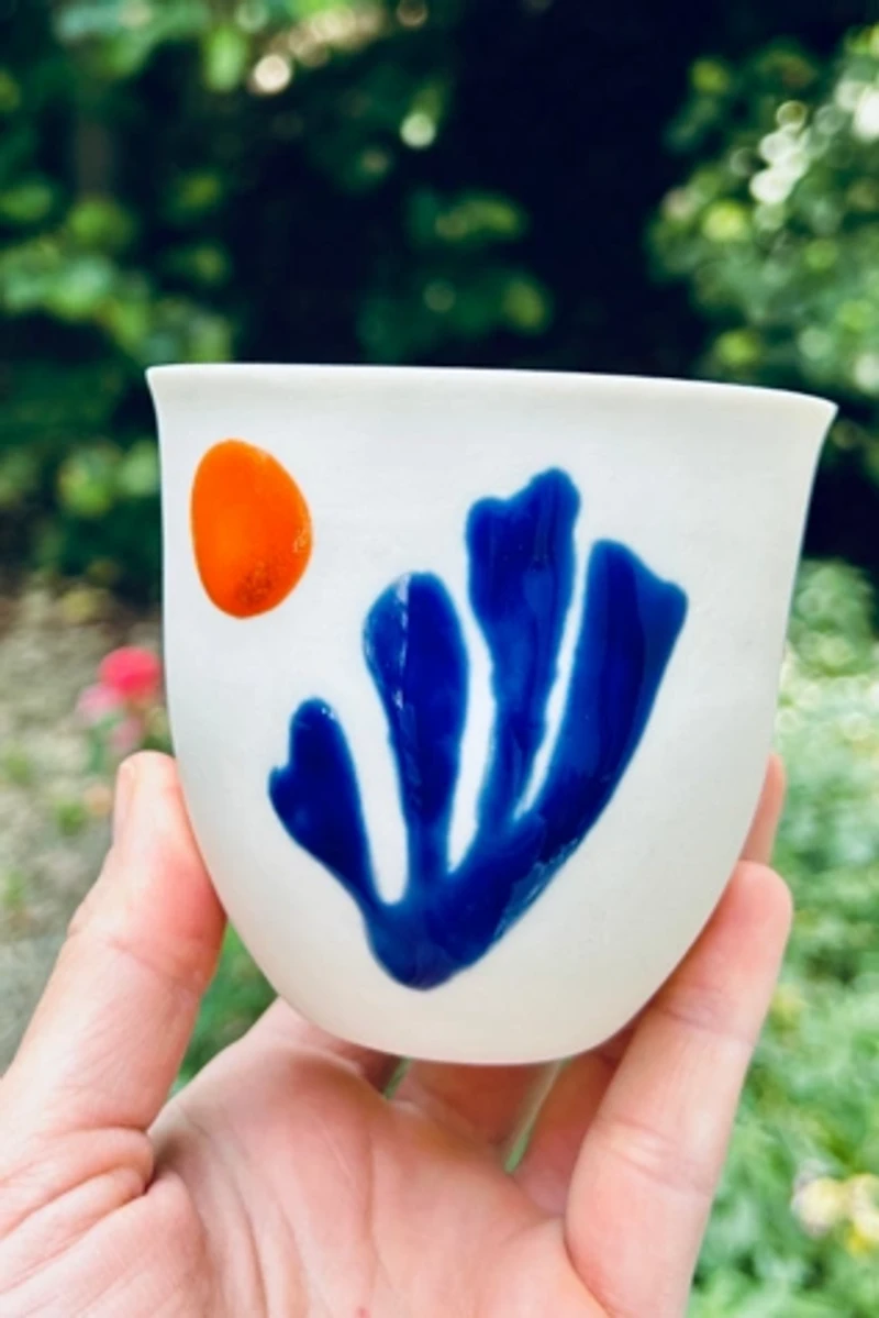 Kaase Atelier Art Series Fine Porcelain Handmade Coral Mug