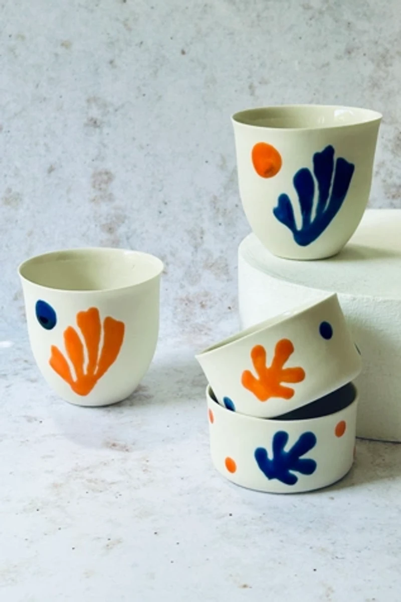 Kaase Atelier Art Series Fine Porcelain Handmade Coral Mug