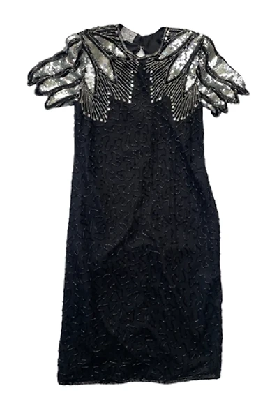 Vintage Glam Black Beaded Dress Selected By Ankh By Racquel Vintage