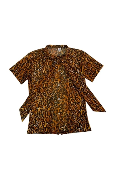 Vintage 1960s Tie Neck Animal Print Blouse Selected by SharpLilTeeth