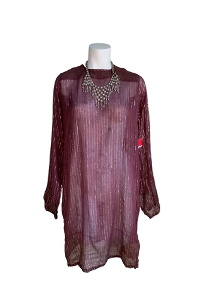 Vintage 1970s Metallic Thread Gauze Blouse Selected by SharpLilTeeth