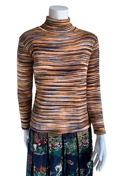 Vintage 1960s Striped Turtleneck Sweater Selected by SharpLilTeeth