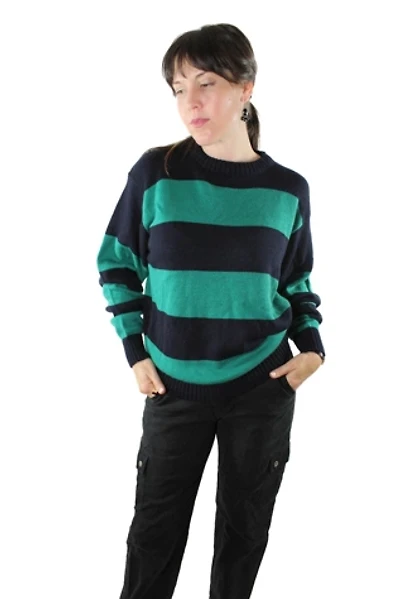 1980s Striped Knit Pullover Sweater Selected By Moons + Junes Vintage