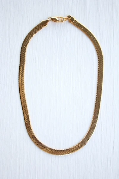 1980s Gold Snake Chain Collar Necklace Selected By Moons + Junes Vintage
