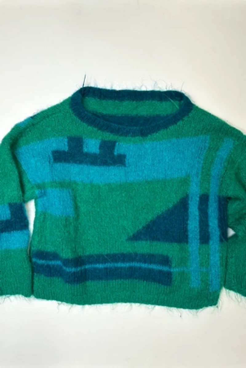 1980s Geometrical Wool Sweater Selected by Cherry