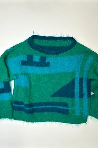 1980s Geometrical Wool Sweater Selected by Cherry