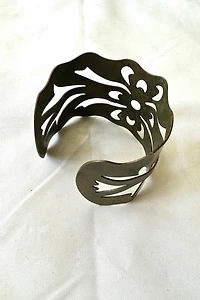 1970s Flower Cut Out Brass Cuff Selected by Cherry