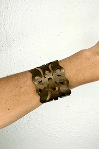1970s Flower Cut Out Brass Cuff Selected by Cherry