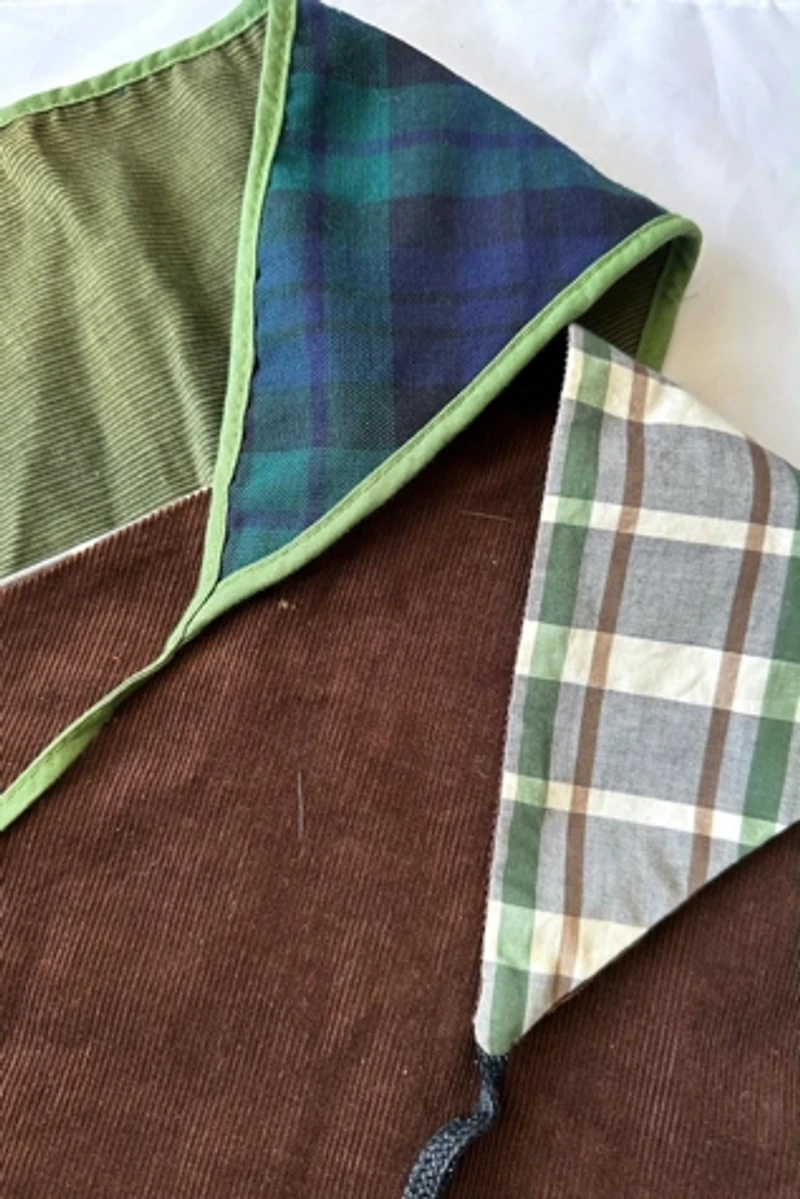 1960s Plaid & Corduroy Hair Kerchiefs Selected by Cherry