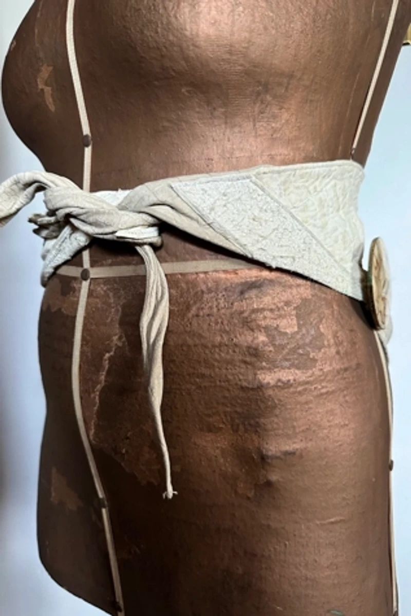 1980s Natural Leather Beaded Savage Belt Selected by Cherry