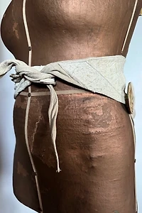 1980s Natural Leather Beaded Savage Belt Selected by Cherry