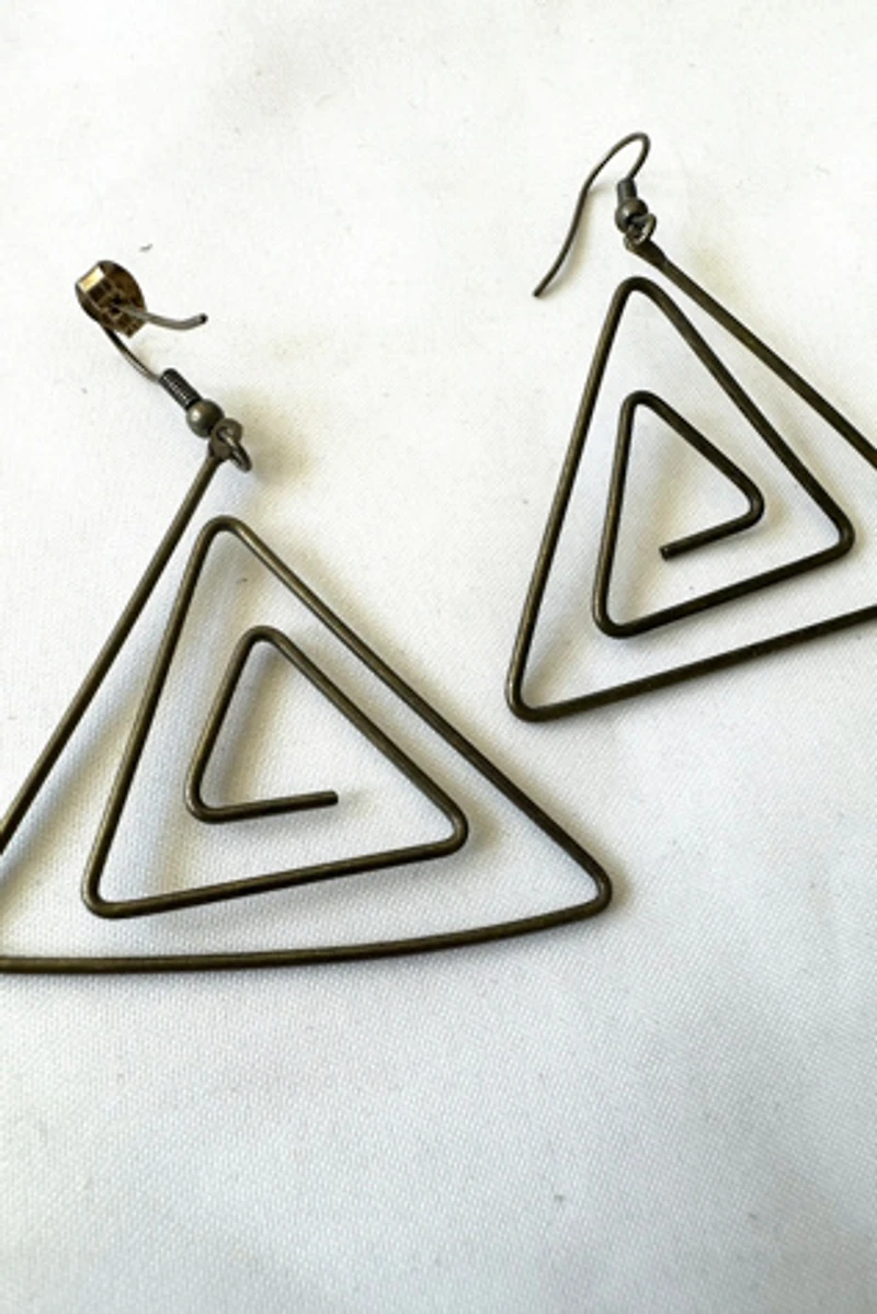 1970s Spiraled Triangle Earrings Selected by Cherry