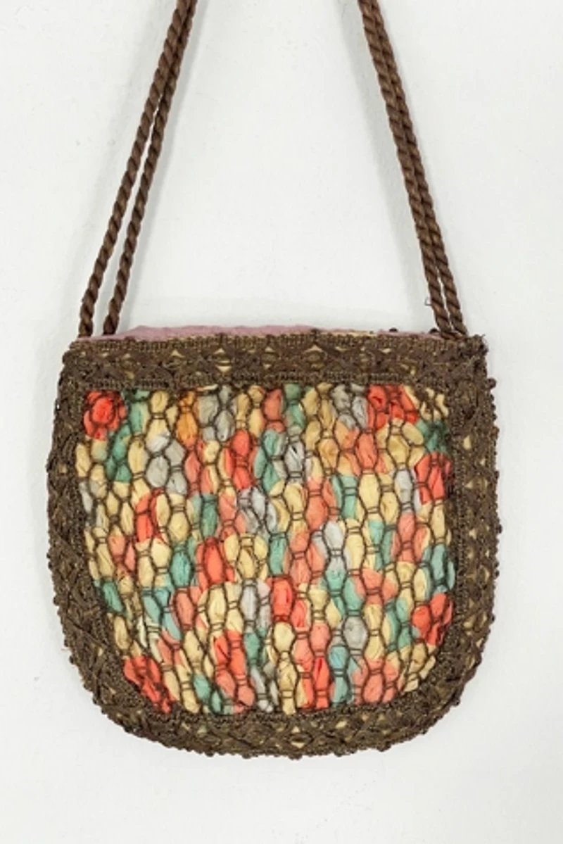 Antique 1915 Silk Ribbon Bag Selected by FernMercantile