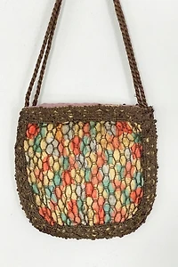 Antique 1915 Silk Ribbon Bag Selected by FernMercantile