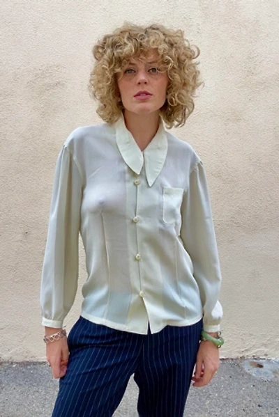 Vintage Matsuda White Shirt with Asymmetrical Collar Selected by The Curatorial Dept.