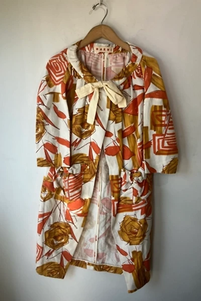 Vintage Marni Orange Print Linen Jacket Selected by The Curatorial Dept.