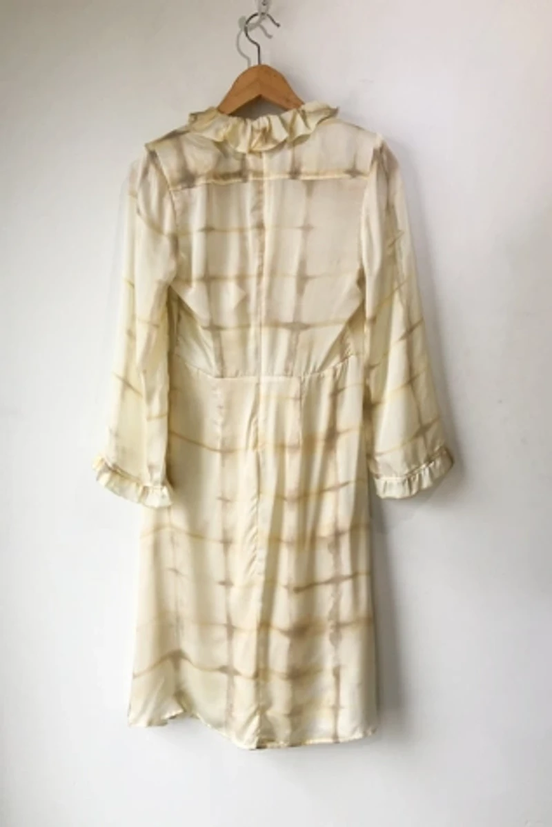 Raquel Allegra Cream Tie-Dye Grid Dress Selected by The Curatorial Dept.