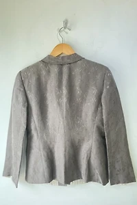 Armani Collezioni Grey Silk Wheat Print Jacket Selected by The Curatorial Dept.