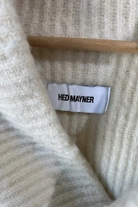 Hed Mayner White Thrashed Sweater Selected by The Curatorial Dept.
