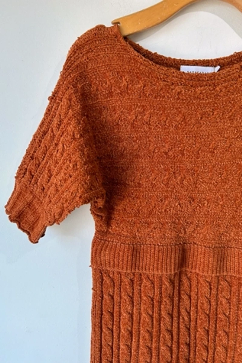 Sayaka Davis Rust Chenille Knit Dress Selected by The Curatorial Dept.